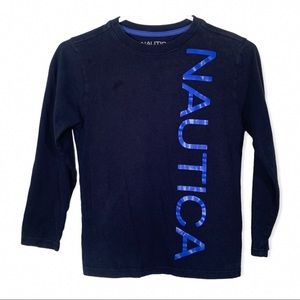 Nautica Navy Blue Long Sleeve T-shirt Little Boy Size Small/Size 8